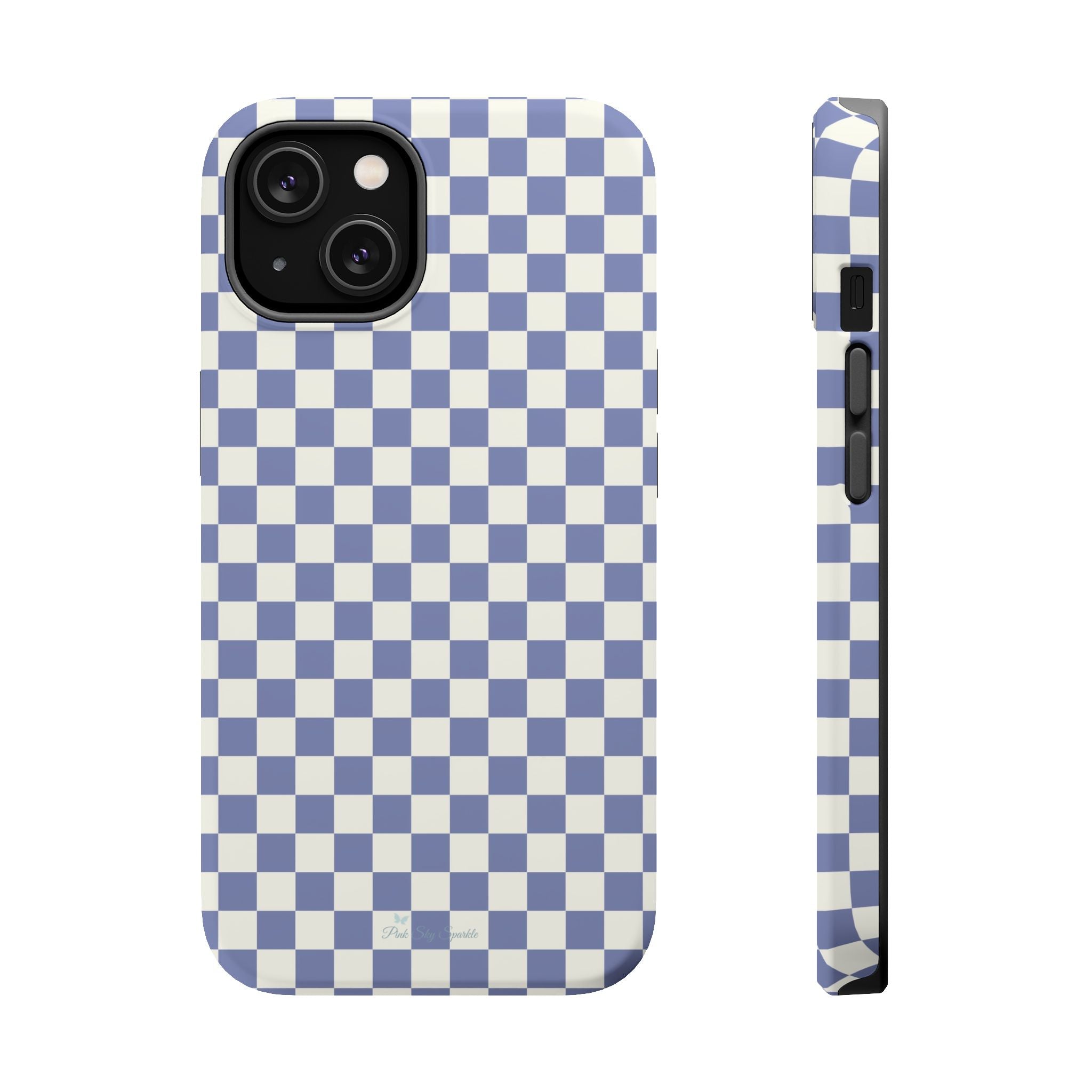 Blue Checkerboard Magnetic iPhone Case