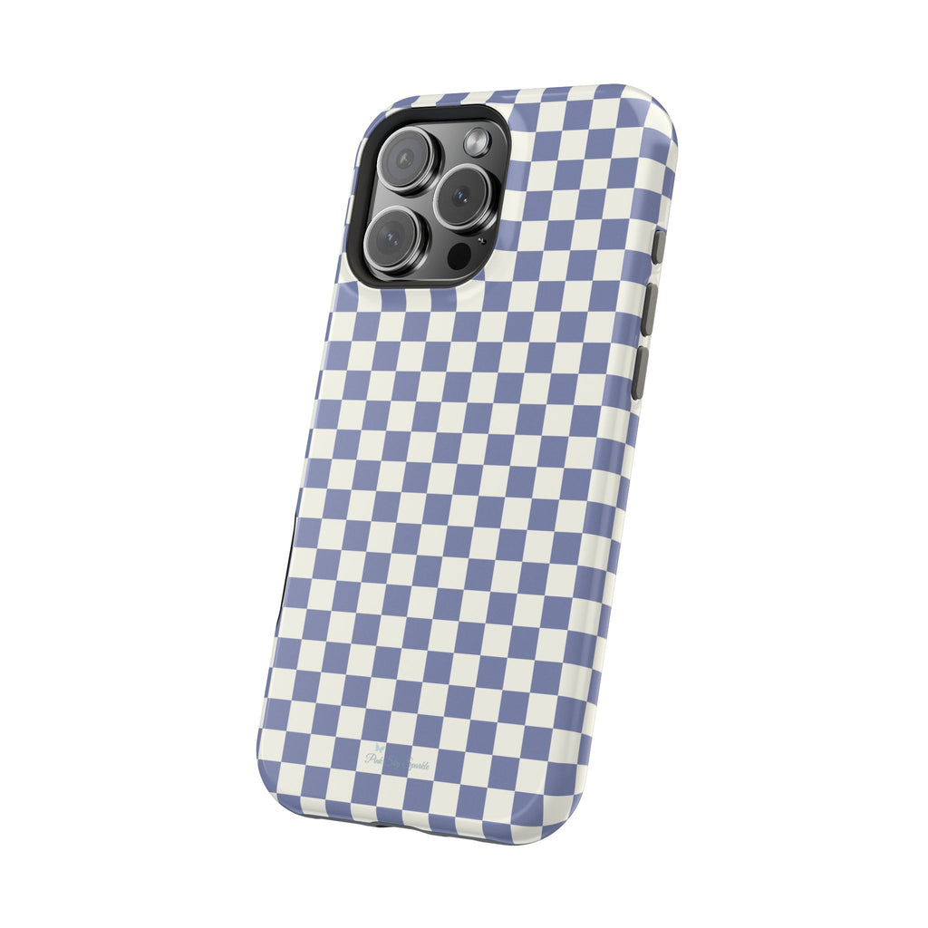 Blue Checkerboard Magnetic iPhone Case