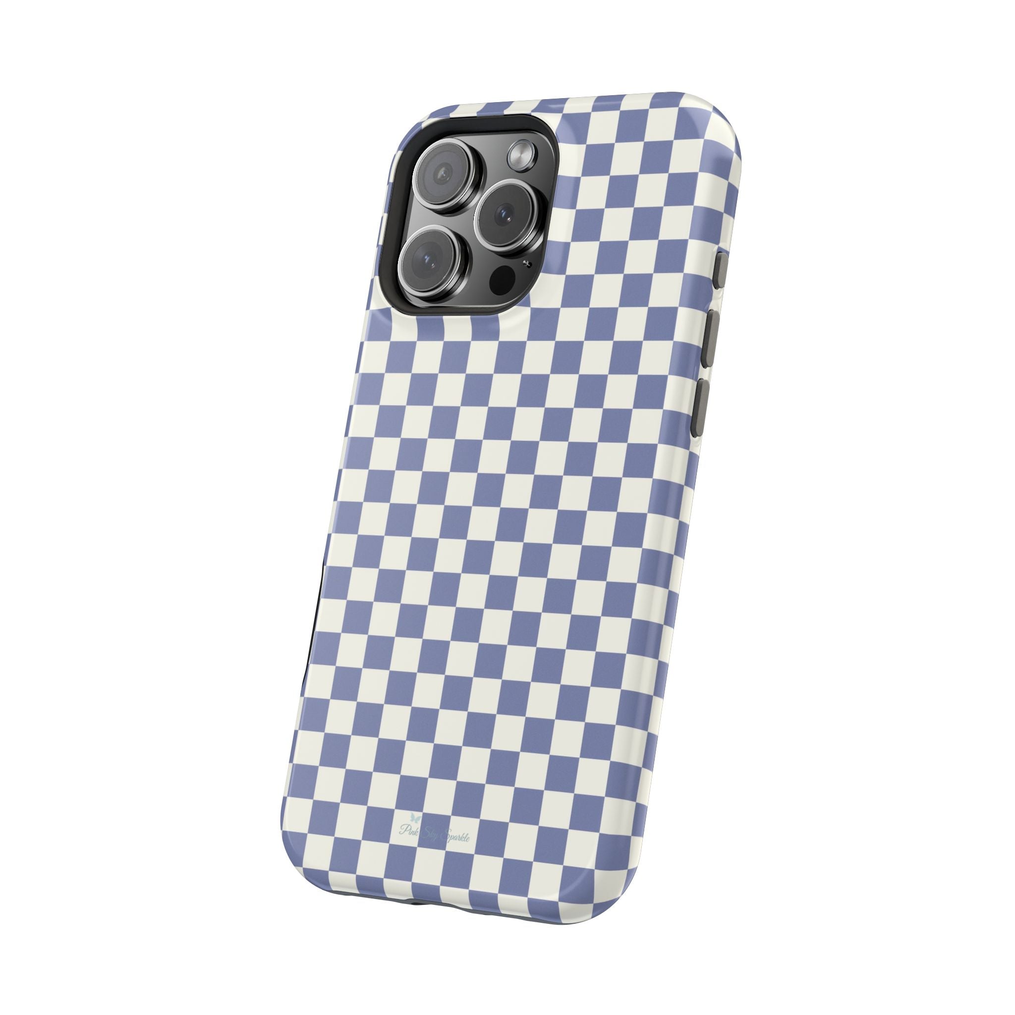 Blue Checkerboard Magnetic iPhone Case