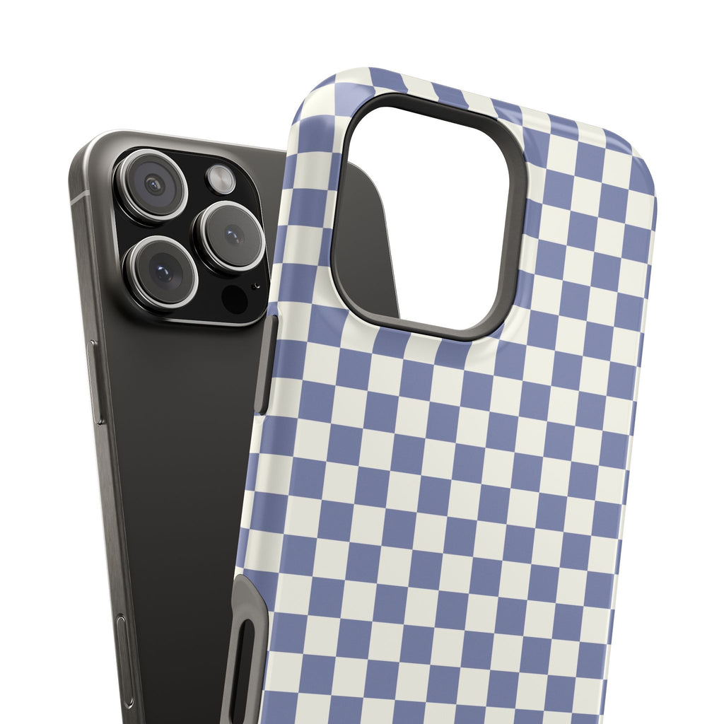 Blue Checkerboard Magnetic iPhone Case