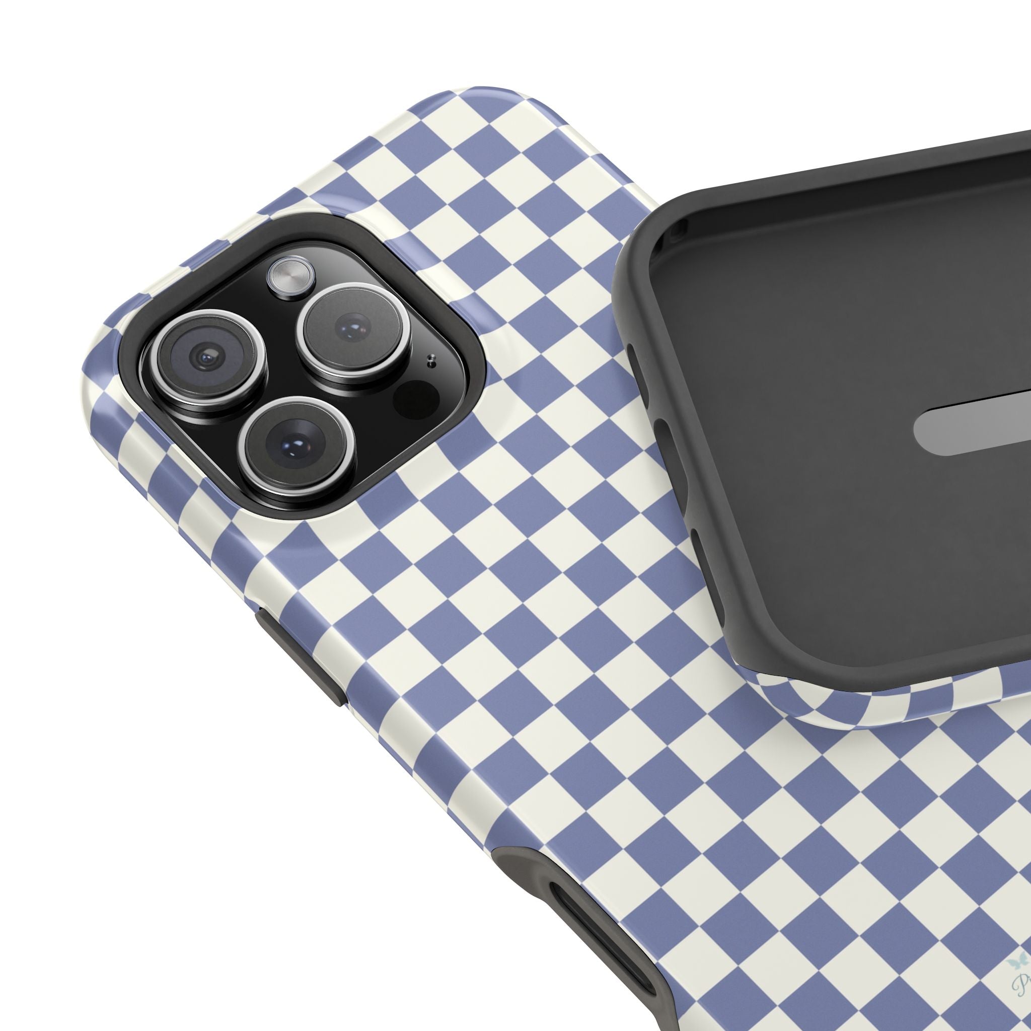 Blue Checkerboard Magnetic iPhone Case