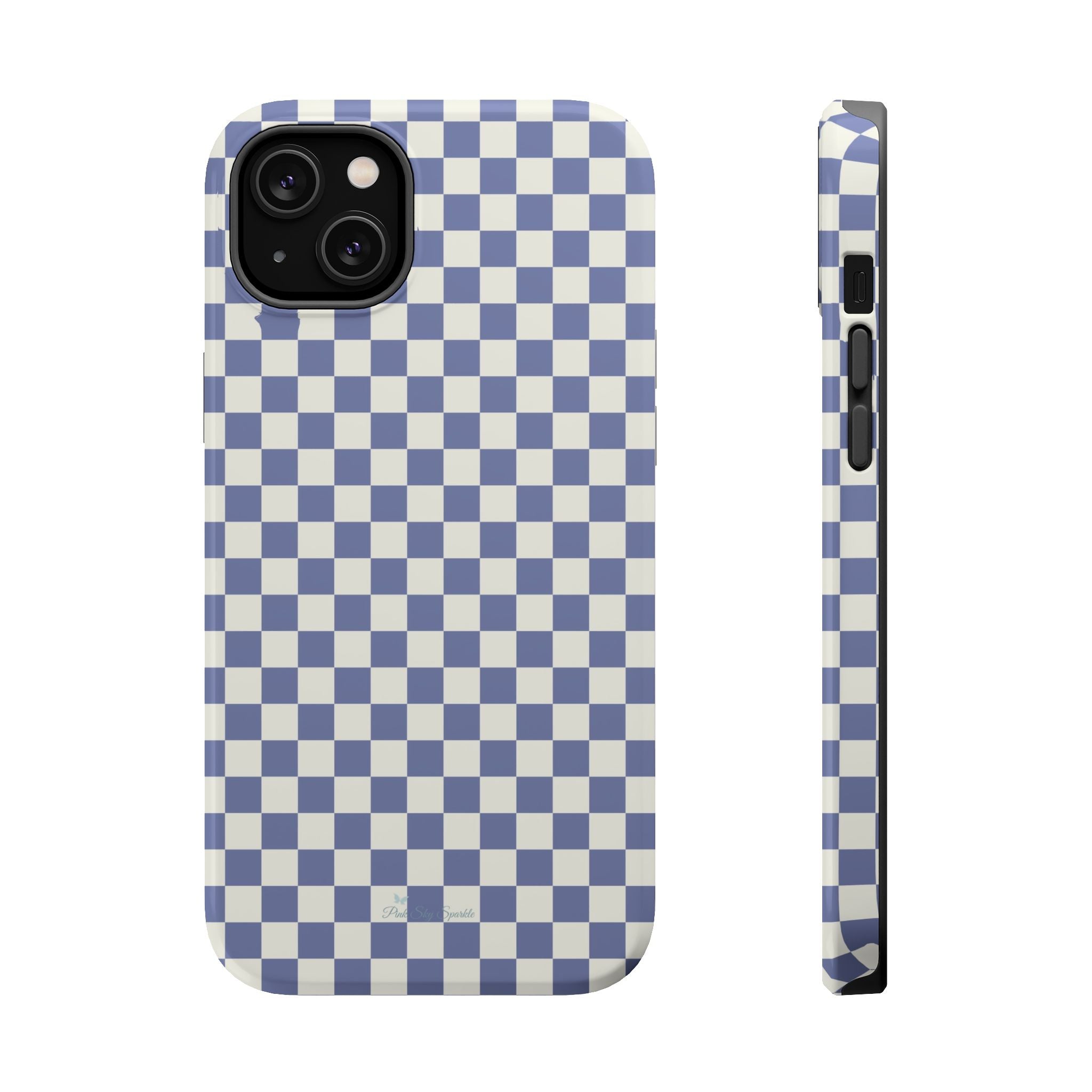 Blue Checkerboard Magnetic iPhone Case