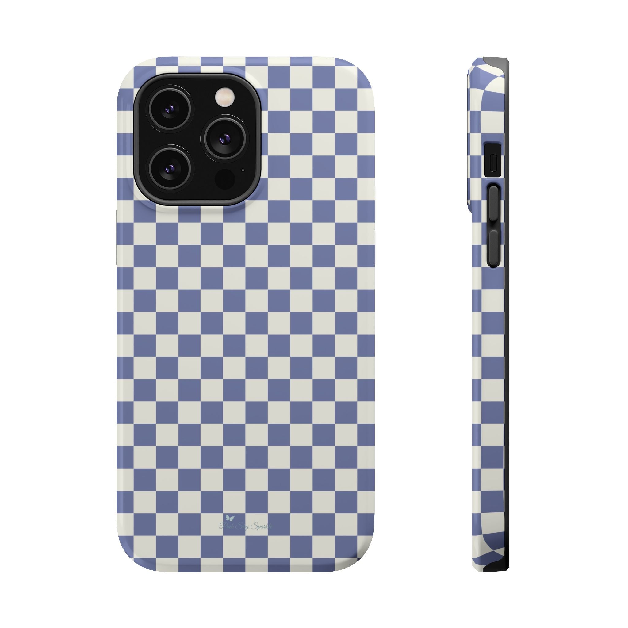 Blue Checkerboard Magnetic iPhone Case