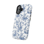 Blue French Toile Floral Rabbit Magnetic iPhone Case