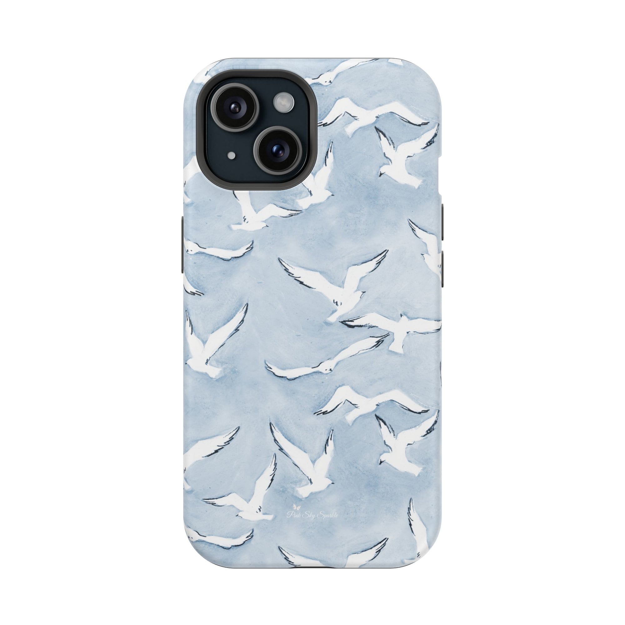 Blue Seagull Print Magnetic iPhone Case