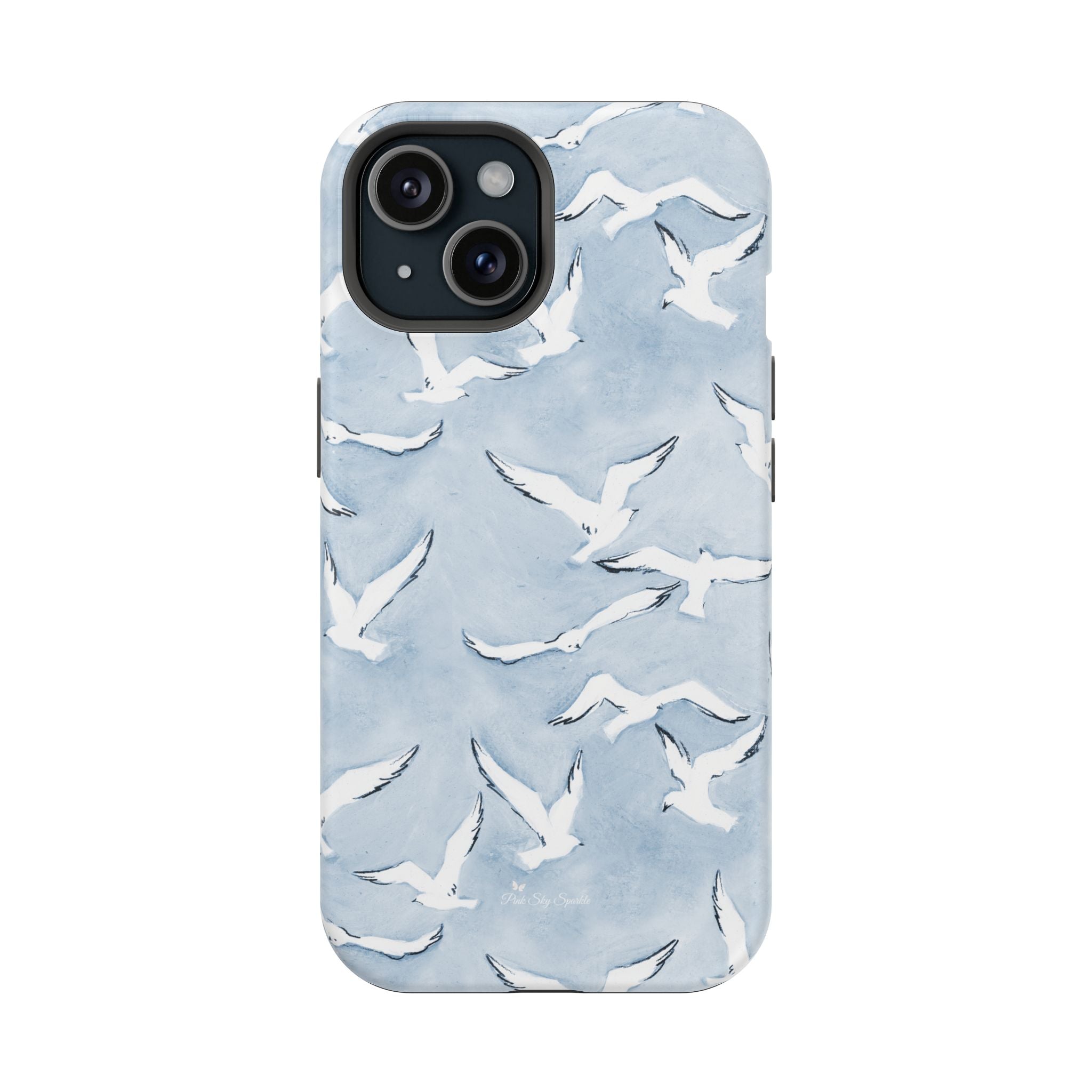 Blue Seagull Print Magnetic iPhone Case
