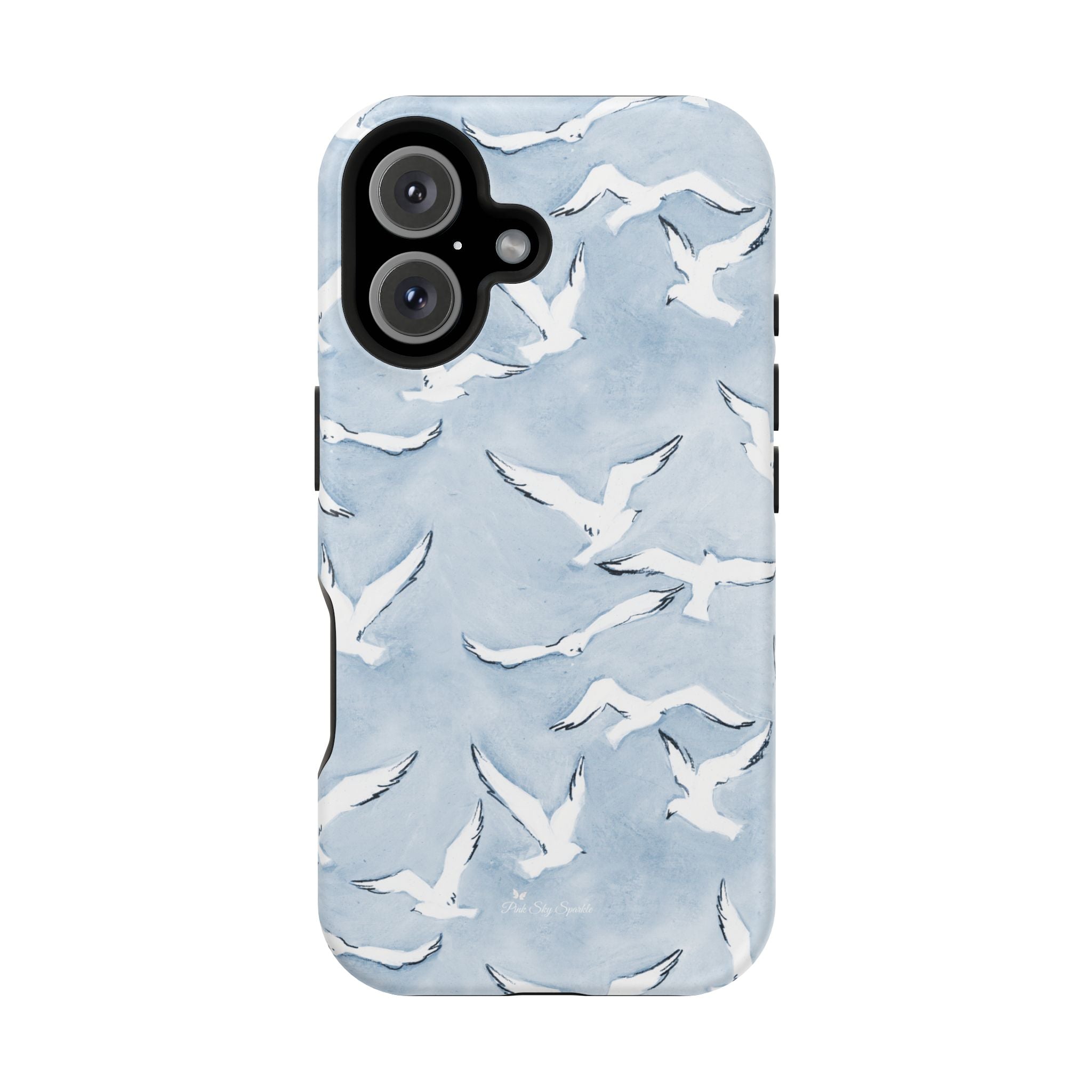 Blue Seagull Print Magnetic iPhone Case