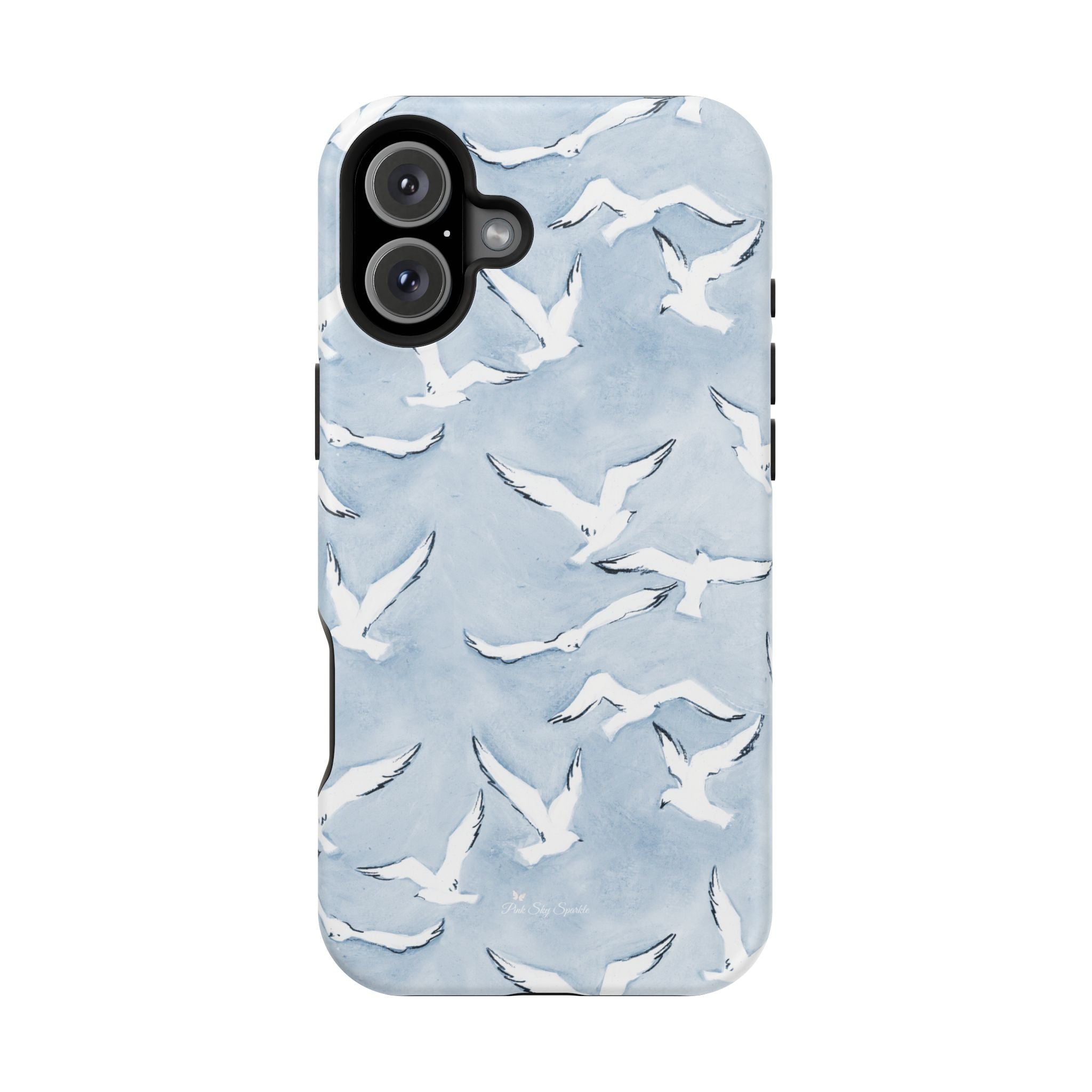 Blue Seagull Print Magnetic iPhone Case