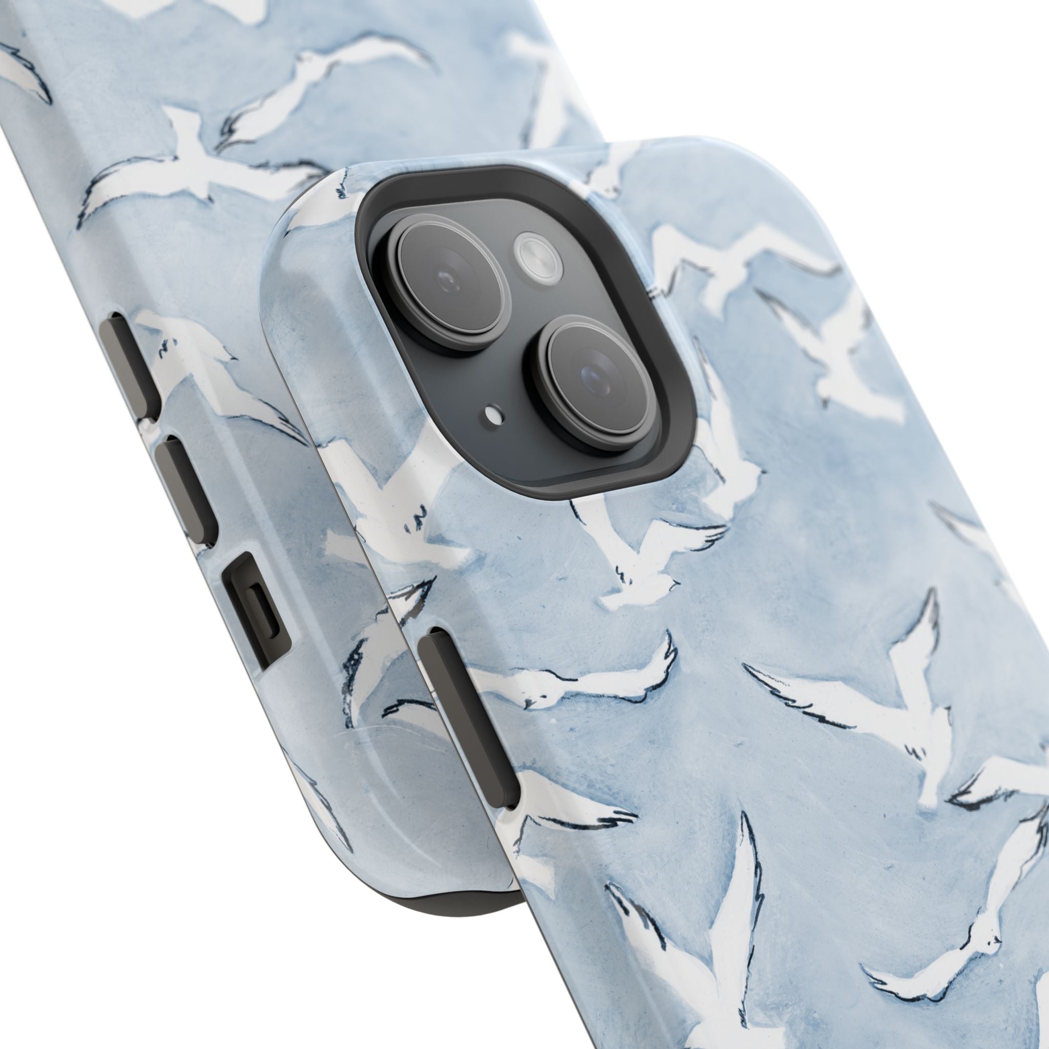 Blue Seagull Print Magnetic iPhone Case