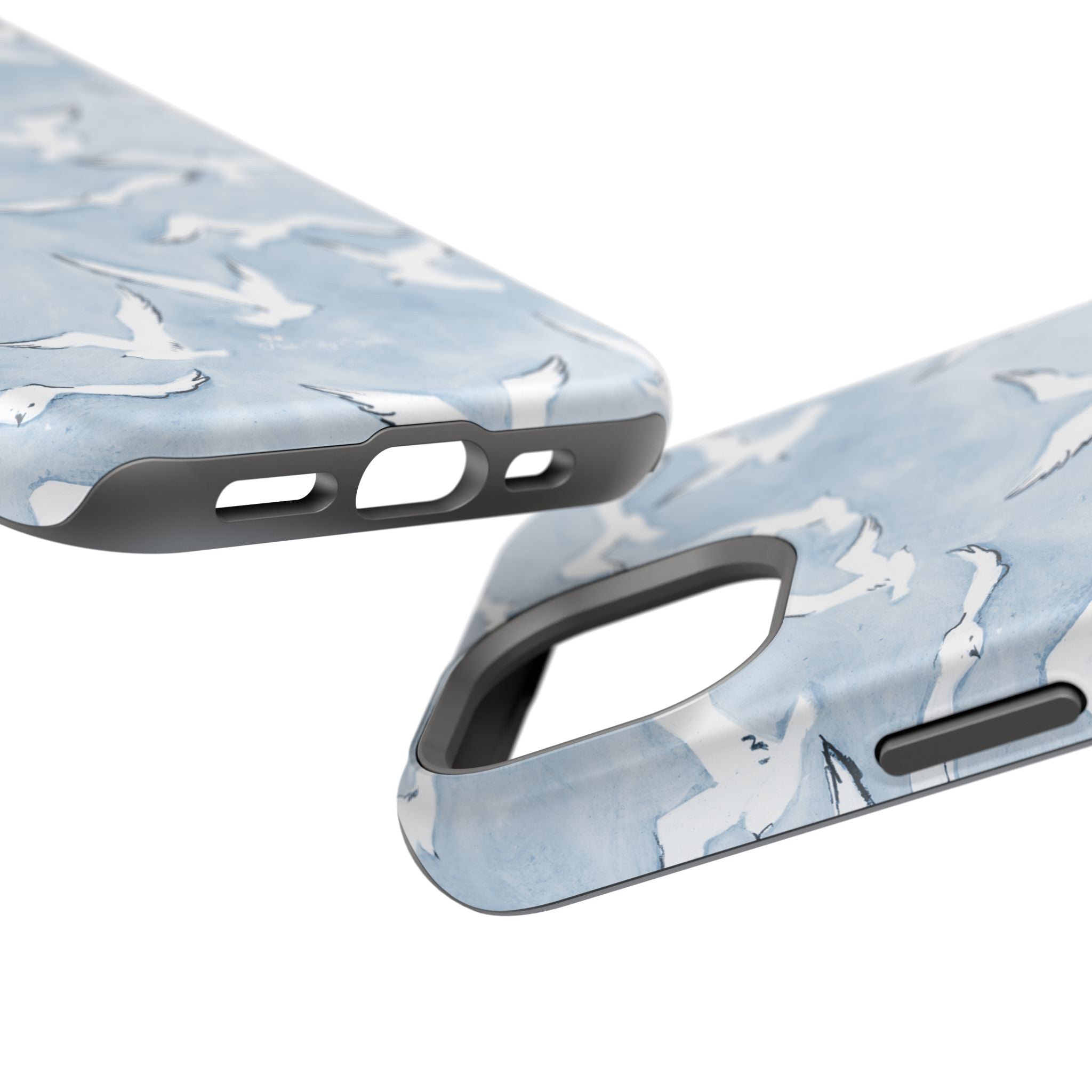 Blue Seagull Print Magnetic iPhone Case