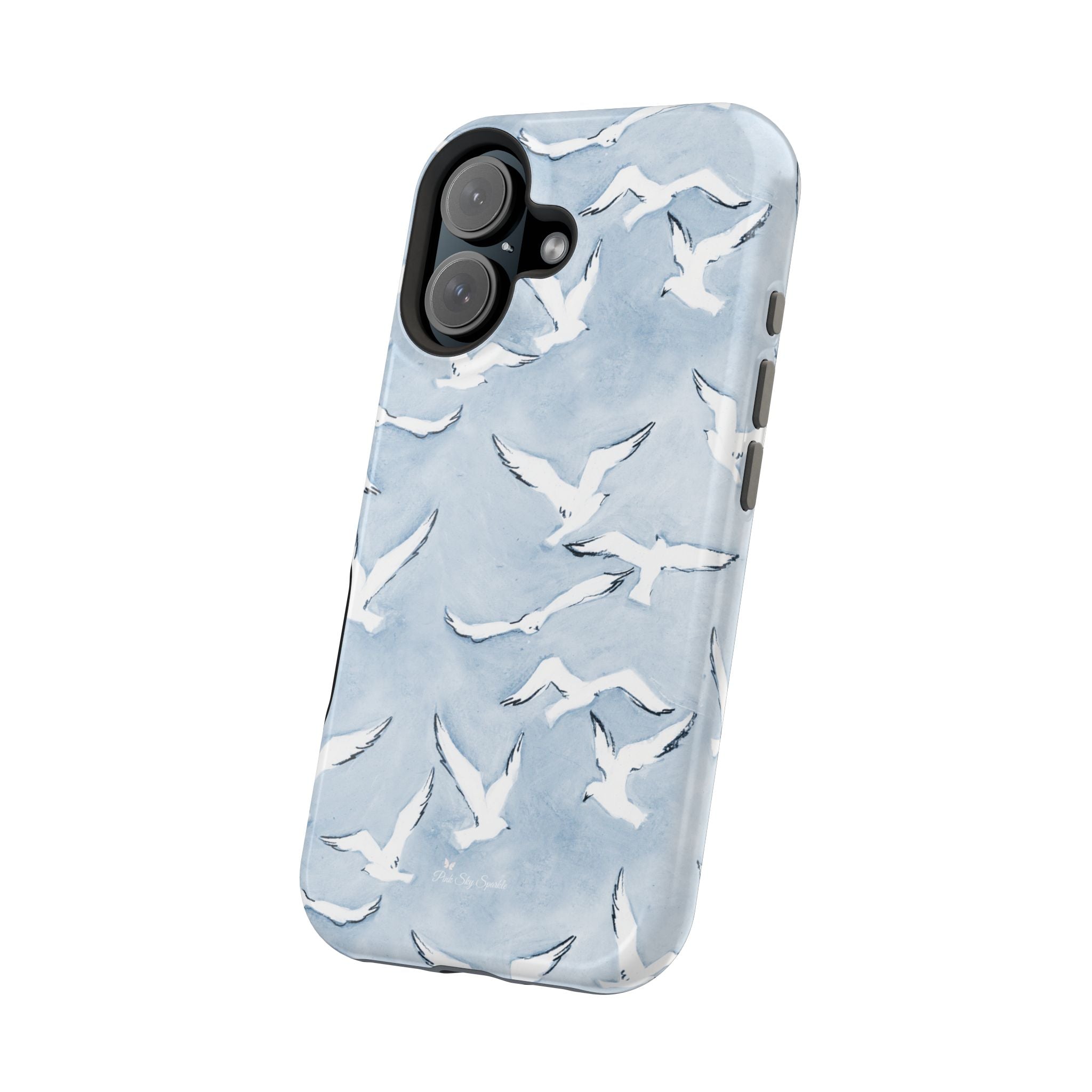 Blue Seagull Print Magnetic iPhone Case