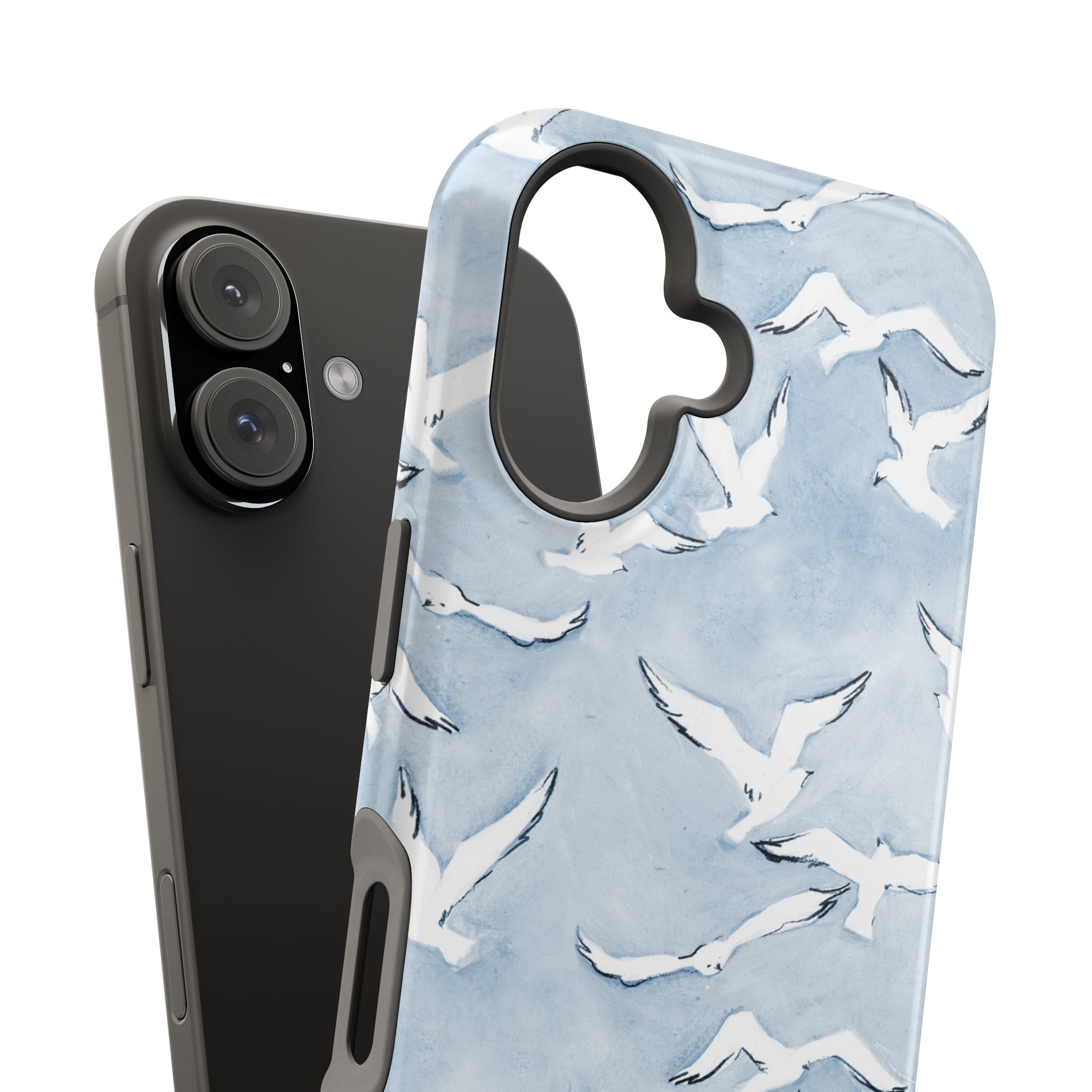 Blue Seagull Print Magnetic iPhone Case