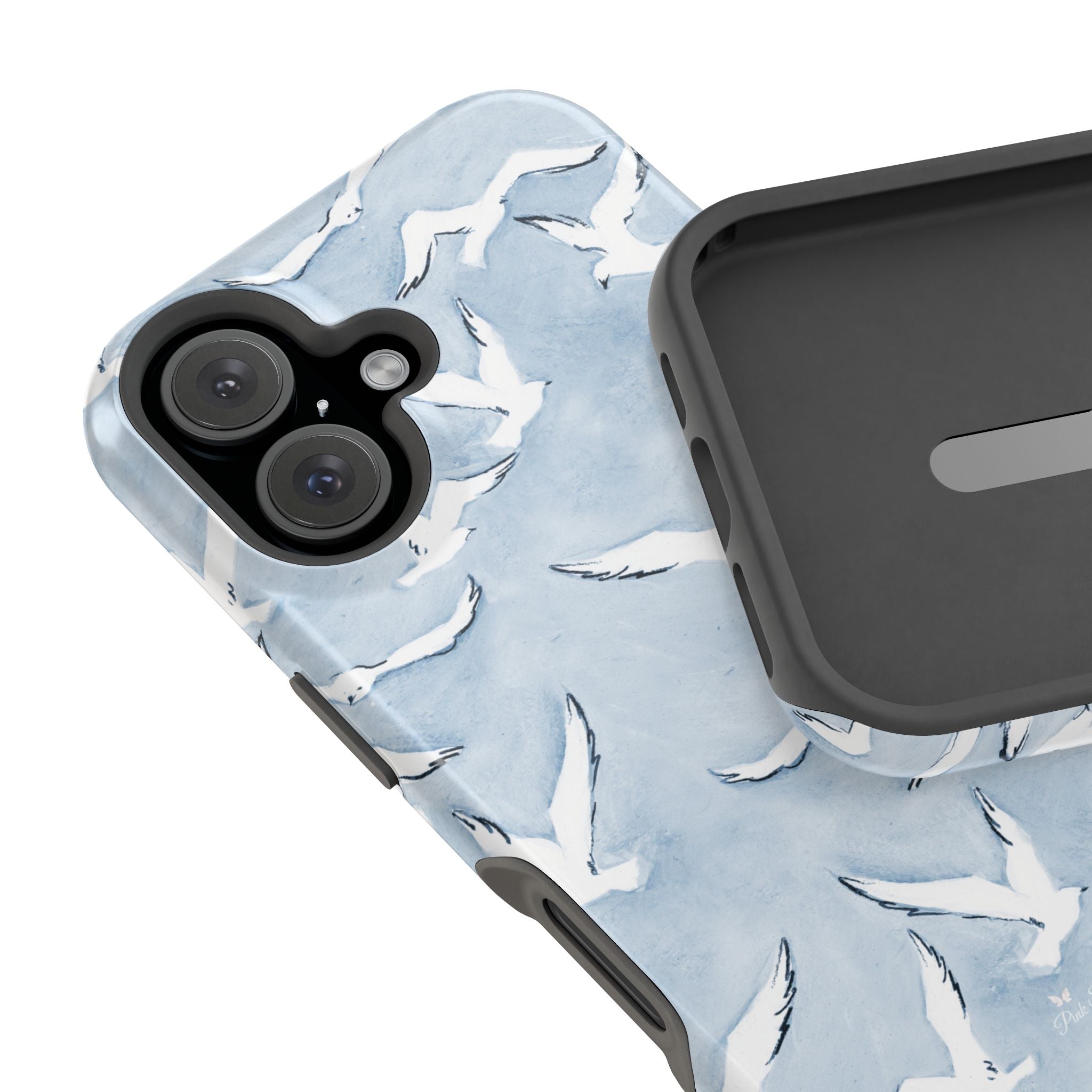 Blue Seagull Print Magnetic iPhone Case