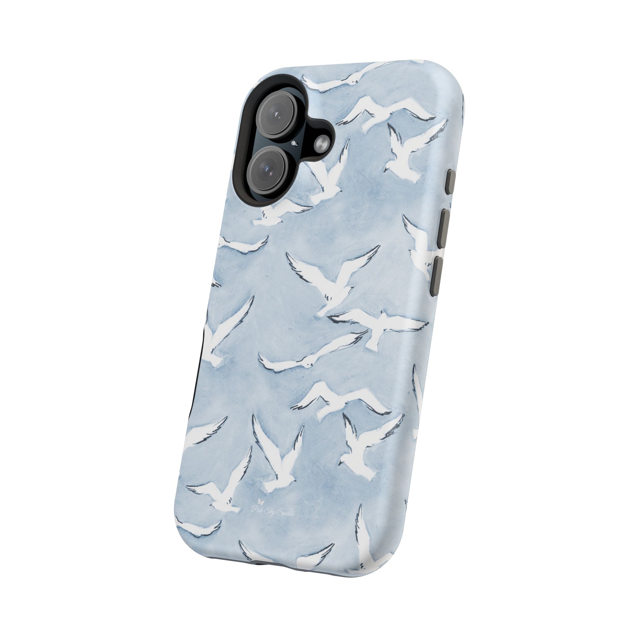Blue Seagull Print Magnetic iPhone Case