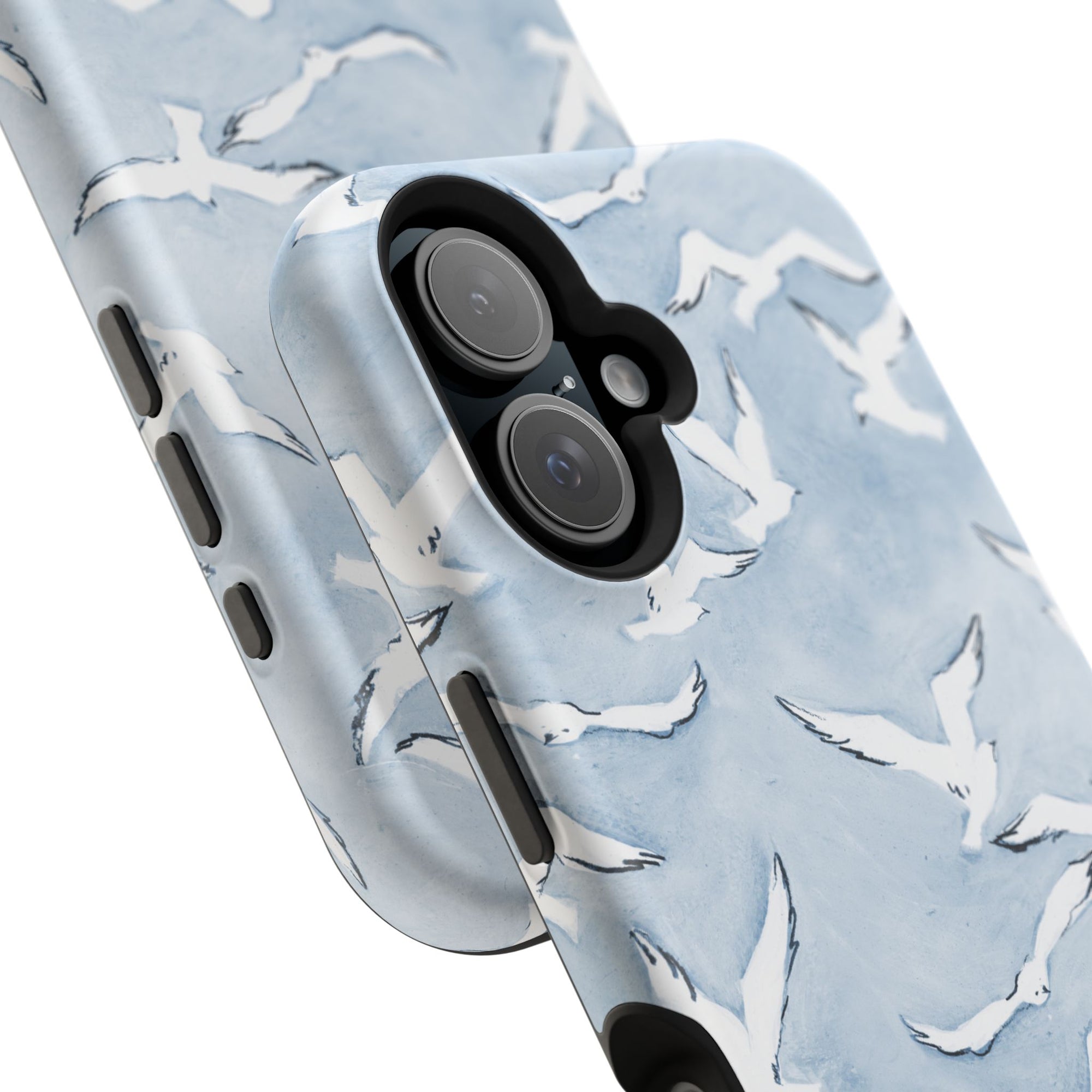 Blue Seagull Print Magnetic iPhone Case