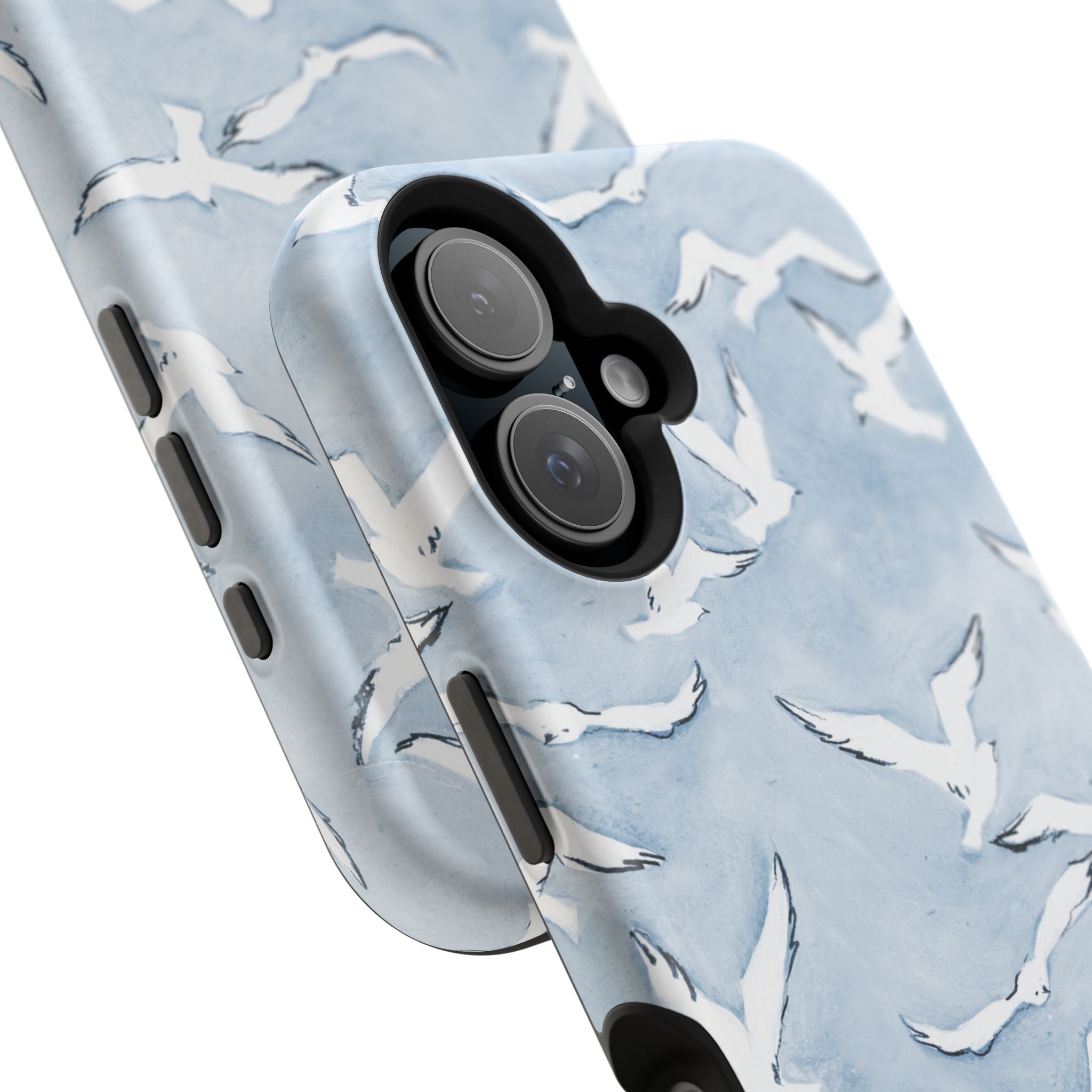 Blue Seagull Print Magnetic iPhone Case