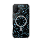 Blue Smilies Magnetic Clear Impact iPhone Case