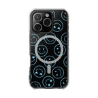 Blue Smilies Magnetic Clear Impact iPhone Case