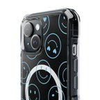 Blue Smilies Magnetic Clear Impact iPhone Case