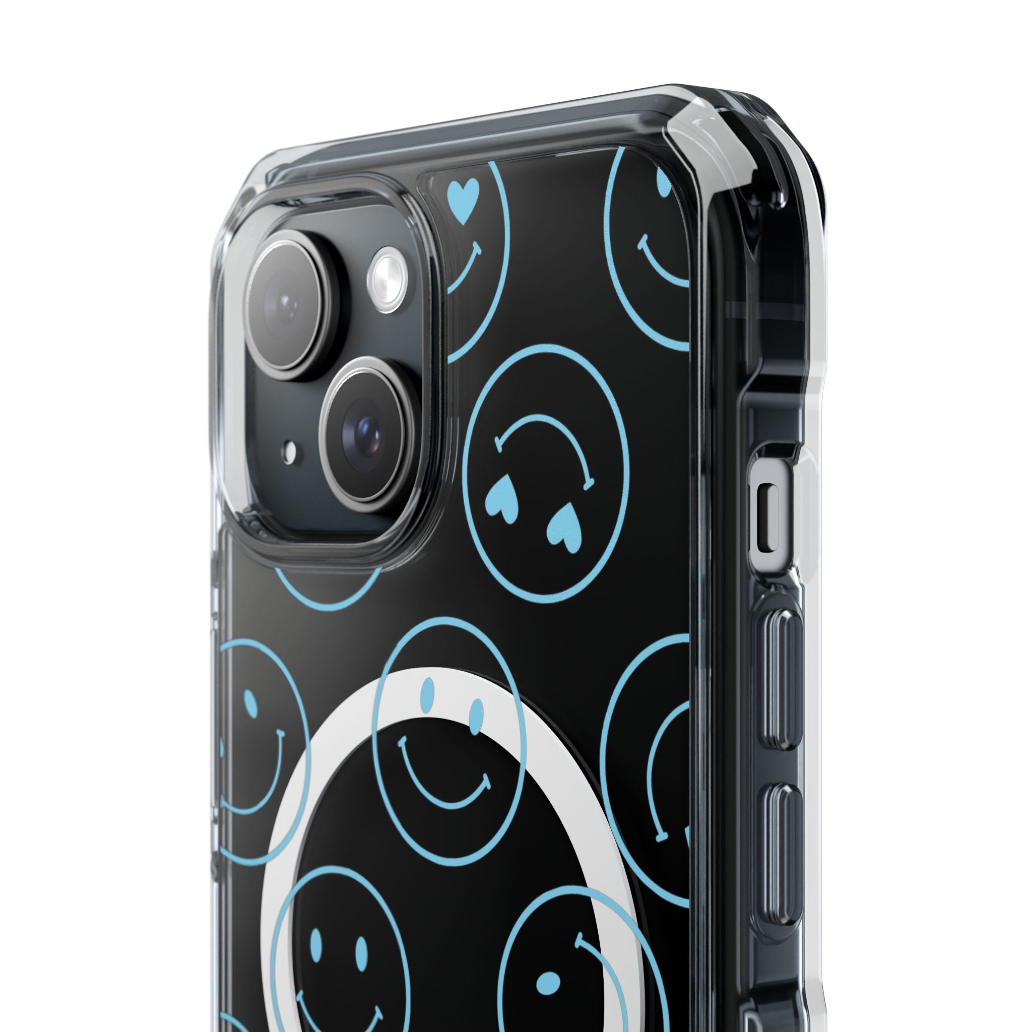 Blue Smilies Magnetic Clear Impact iPhone Case