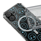 Blue Smilies Magnetic Clear Impact iPhone Case