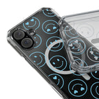 Blue Smilies Magnetic Clear Impact iPhone Case