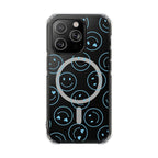 Blue Smilies Magnetic Clear Impact iPhone Case