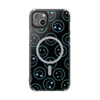 Blue Smilies Magnetic Clear Impact iPhone Case