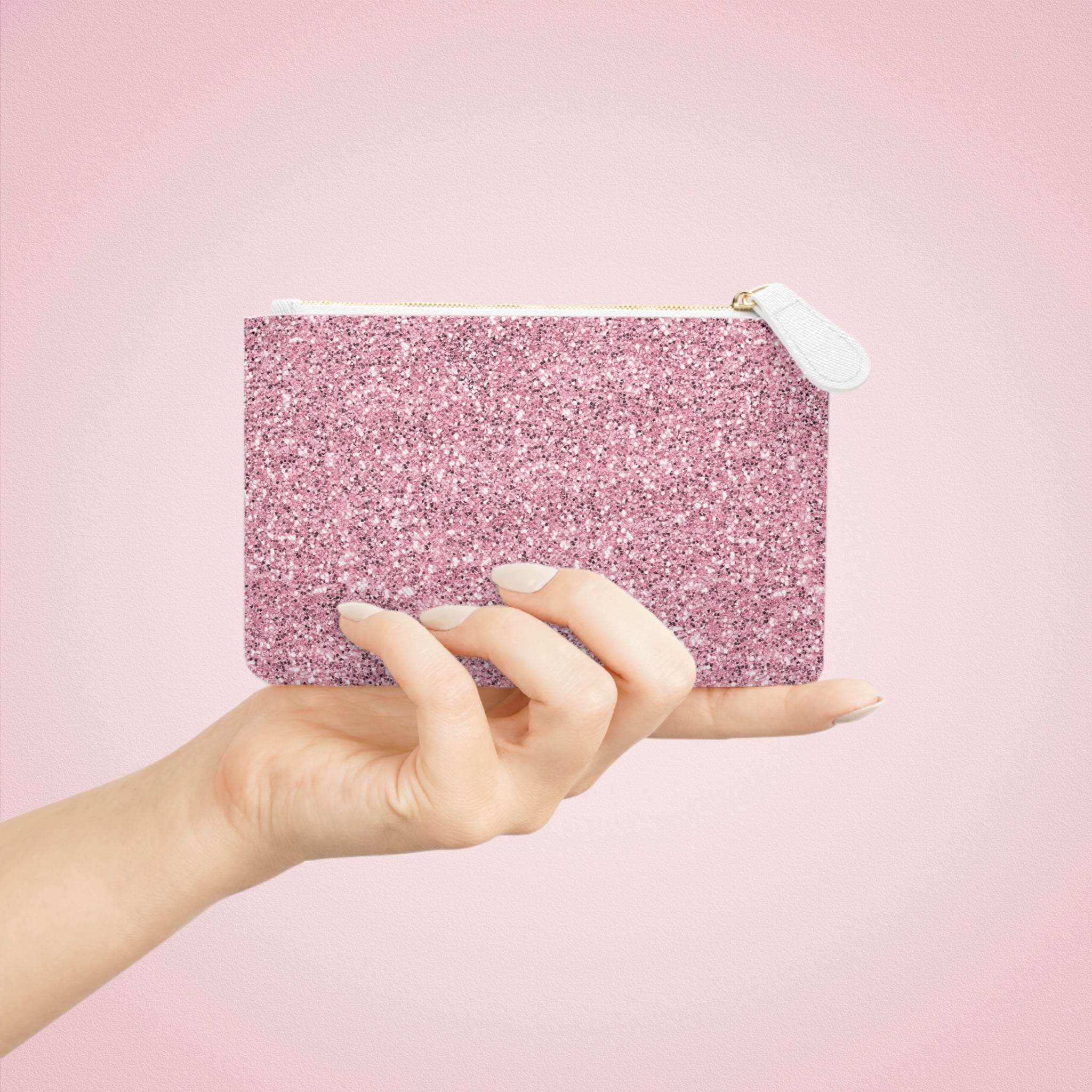 Blush Glitter Bomb Mini Clutch Bag