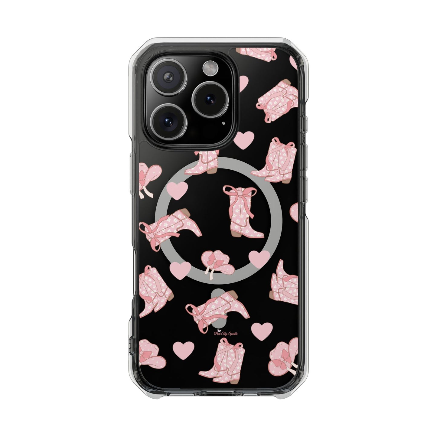 Boots and Hearts Magnetic Clear Impact iPhone Case