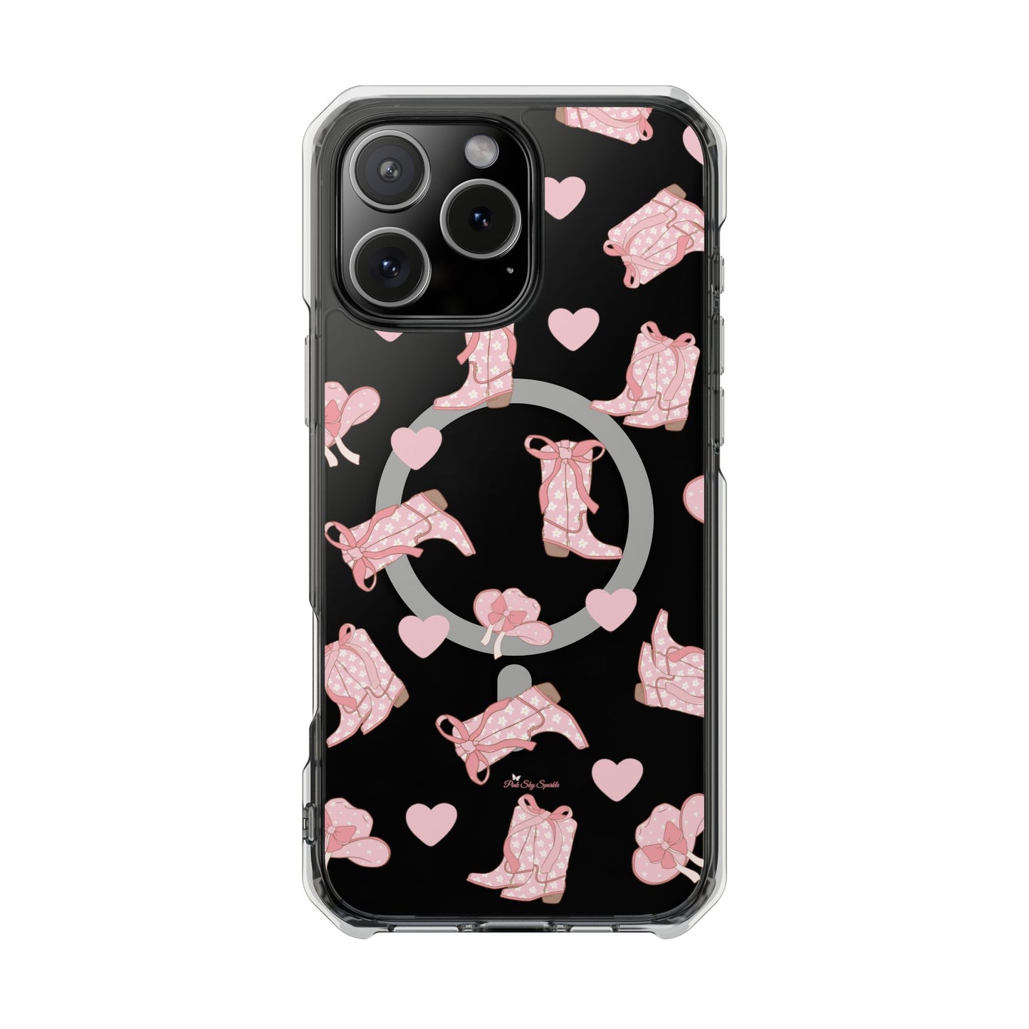 Boots and Hearts Magnetic Clear Impact iPhone Case