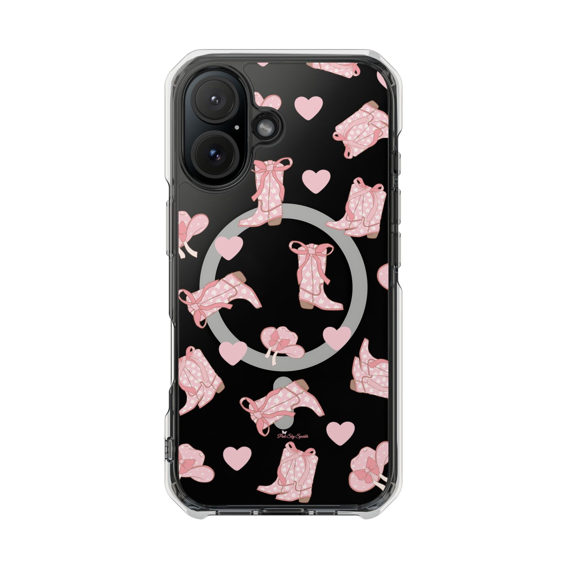 Boots and Hearts Magnetic Clear Impact iPhone Case