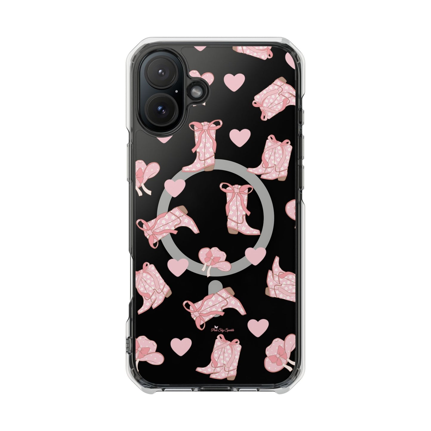 Boots and Hearts Magnetic Clear Impact iPhone Case