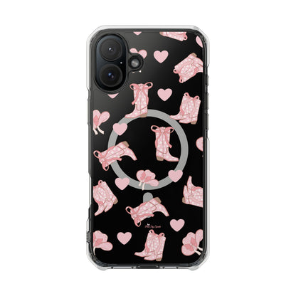 Boots and Hearts Magnetic Clear Impact iPhone Case