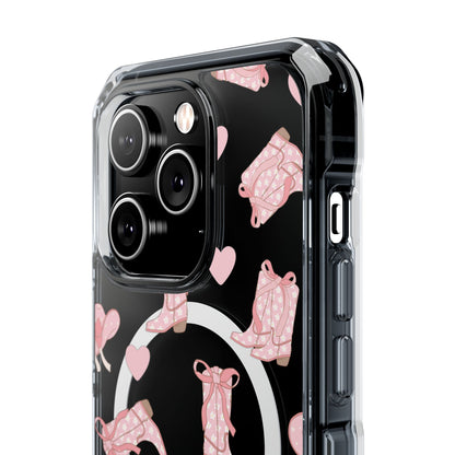 Boots and Hearts Magnetic Clear Impact iPhone Case