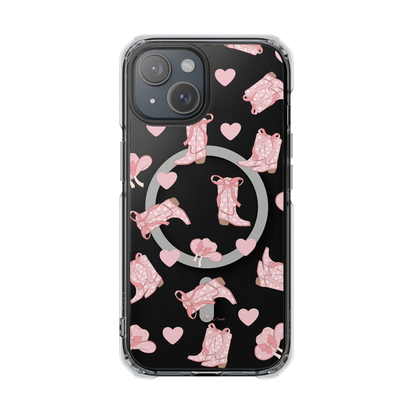 Boots and Hearts Magnetic Clear Impact iPhone Case