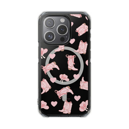 Boots and Hearts Magnetic Clear Impact iPhone Case