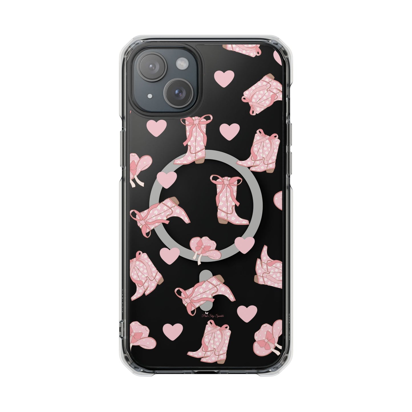 Boots and Hearts Magnetic Clear Impact iPhone Case