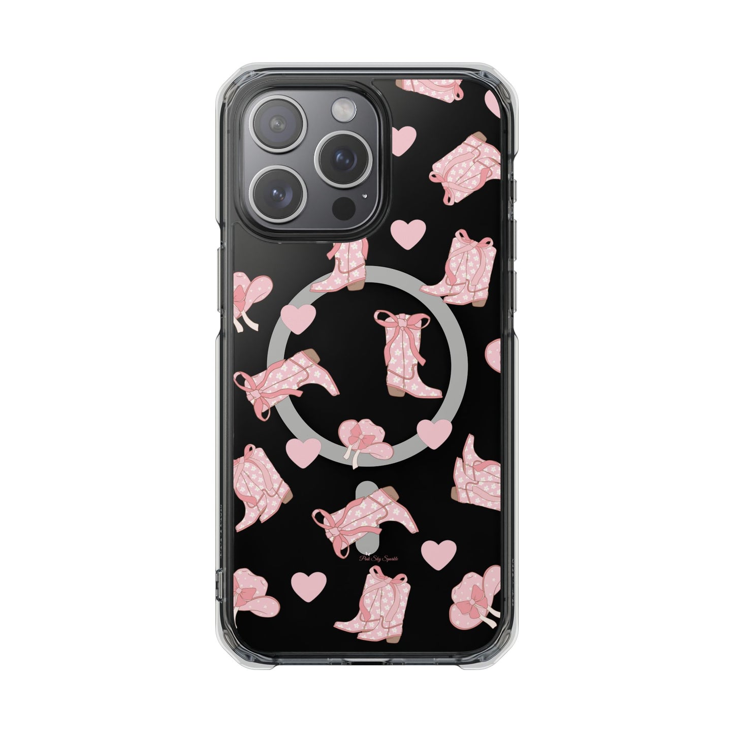 Boots and Hearts Magnetic Clear Impact iPhone Case