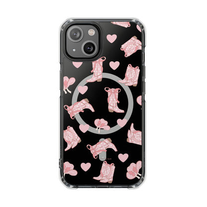 Boots and Hearts Magnetic Clear Impact iPhone Case