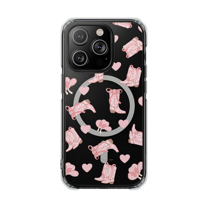 Boots and Hearts Magnetic Clear Impact iPhone Case