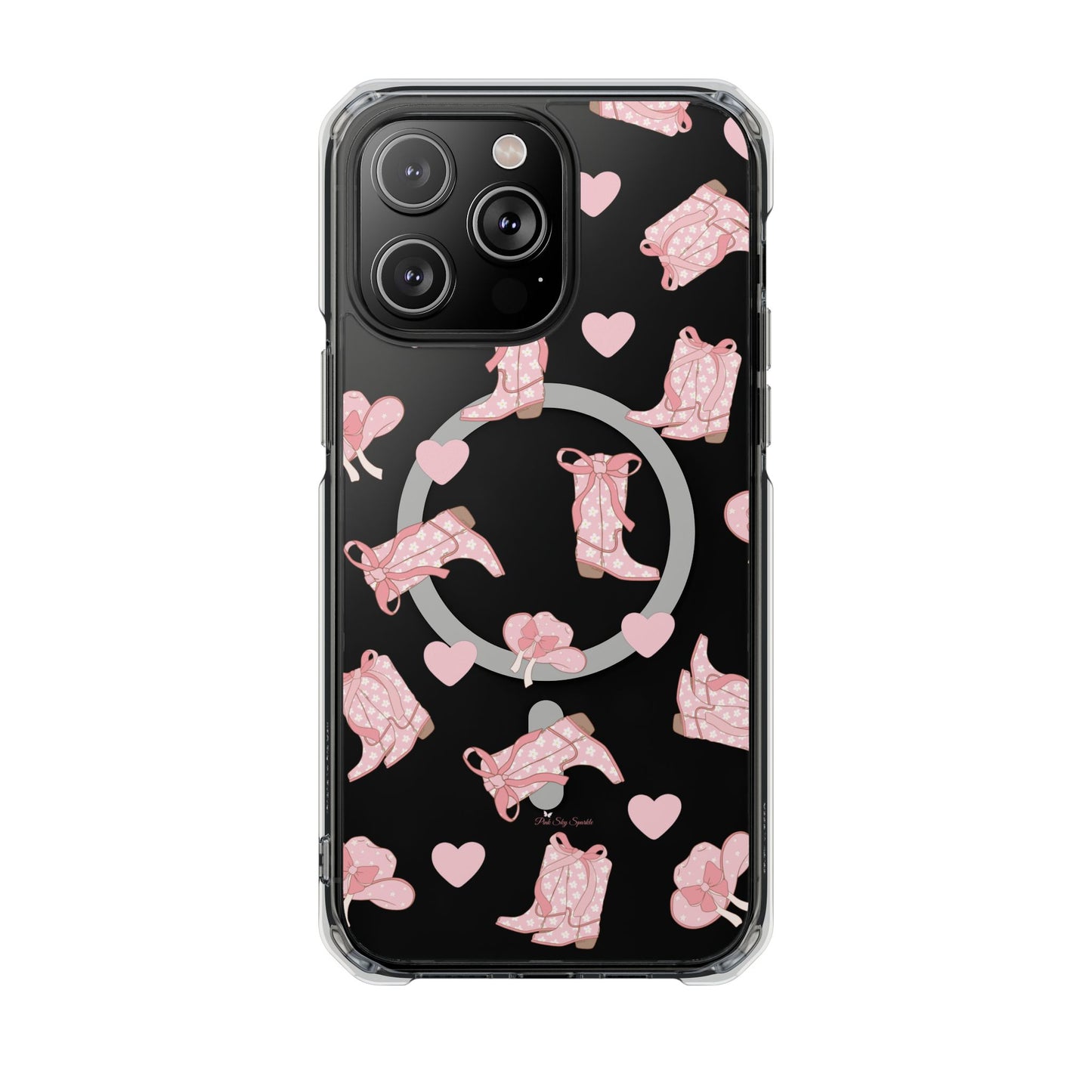 Boots and Hearts Magnetic Clear Impact iPhone Case