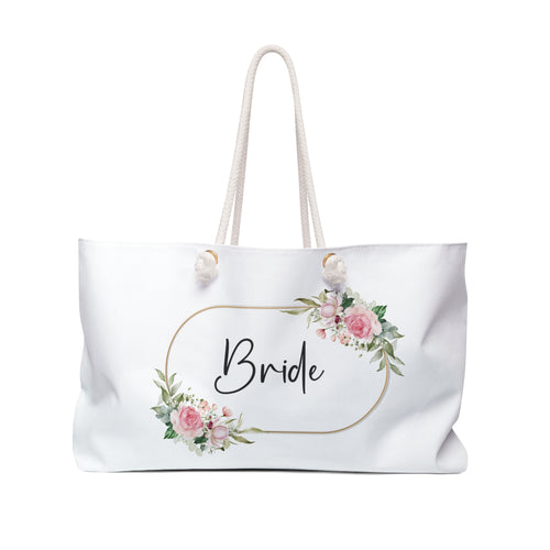 Bride Floral Weekender Tote Bag