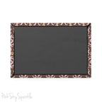 Brown Teddy Bear Coquette Rectangle Button Magnet, featuring a brown background with pink bows and brown teddy bears wearing pink bows. 