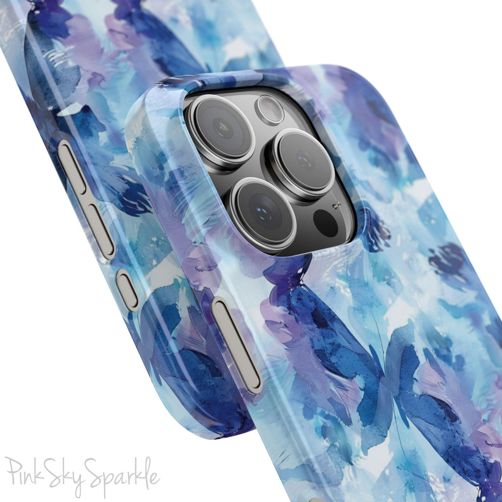 Butterfly Elegance Slim iPhone Case. Enhance your phone's style with the Butterfly Dreams Slim iPhone Case! This case features a sleek, slim design and a beautiful watercolour butterfly pattern.