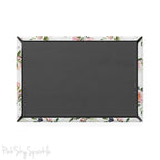 Butterfly Garden Rectangle Button Magnet - Delicate and enchanting magnet featuring a whimsical garden scene with pink butterflies and floral accents. Perfect for fridge decor, gifting, and nature lovers.