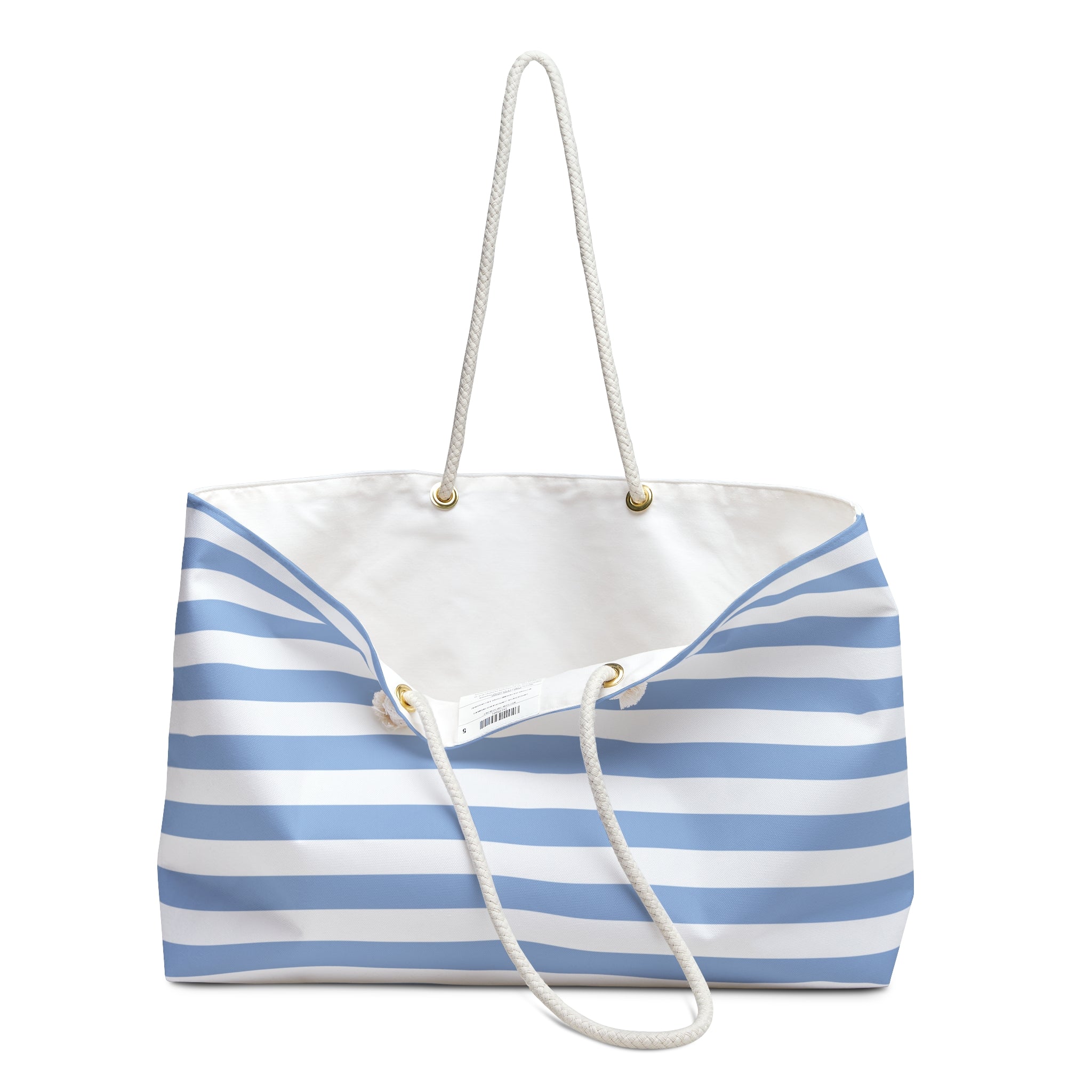 By the Pool Blue Striped Weekender Tote Bag