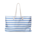 By the Pool Blue Striped Weekender Tote Bag