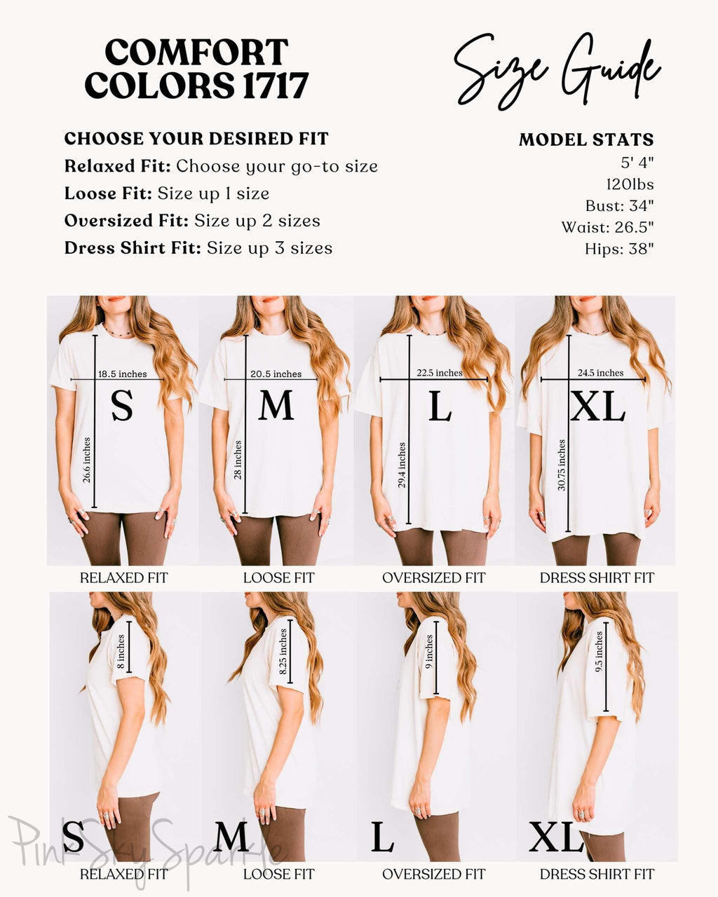 Comfort Colors 1717 Size Guide