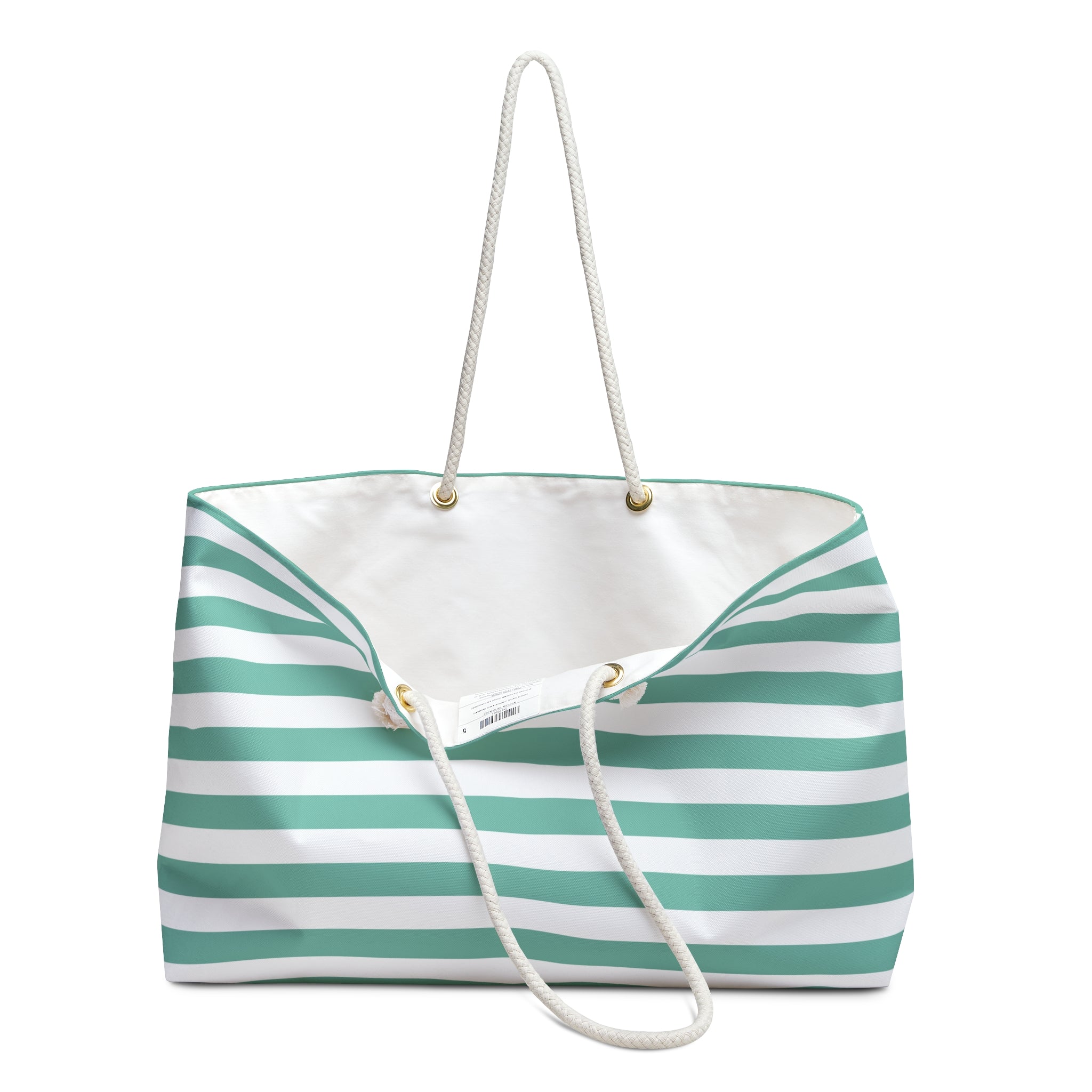 Cabana Mint Stylish Striped Weekender Tote Bag